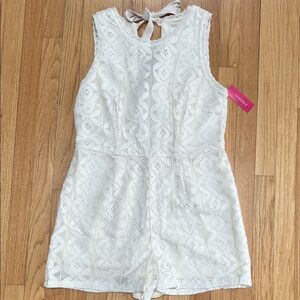 White Lace Bridal Shower Romper | Bachelorette | Engagement | NWT